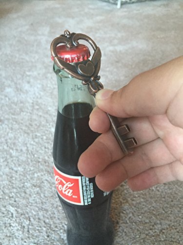 100Pcs Multi Function Antique Skeleton Key Heart Shaped Bottle Opener Place Card Holder Wedding Favor Rustic Decoration #TOP3