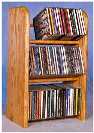 Dowel CD Rack w 3 Row (Honey Oak)