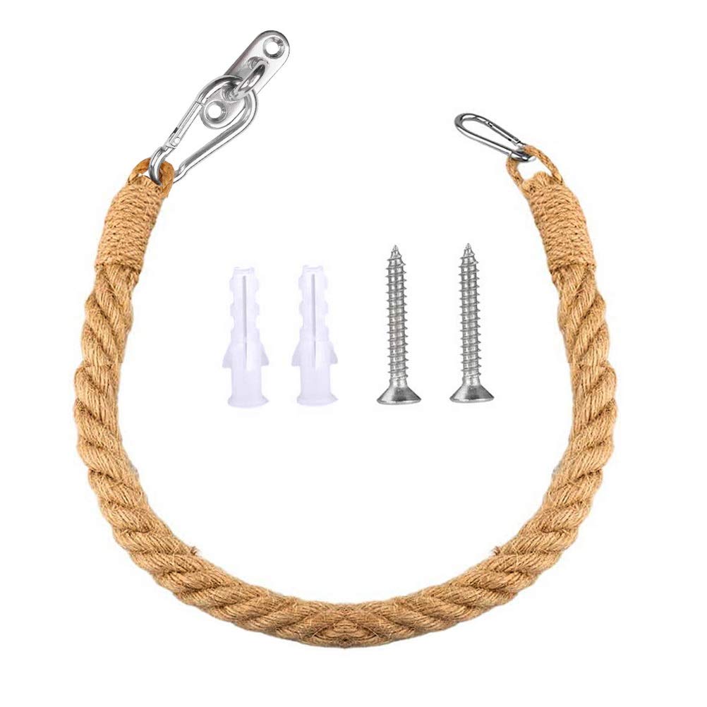 HAKZEON Selbstklebender Toilettenpapierhalter Aus Holz & Hanfseil – Vintage Design Für Bad & Küche | 2 Stück