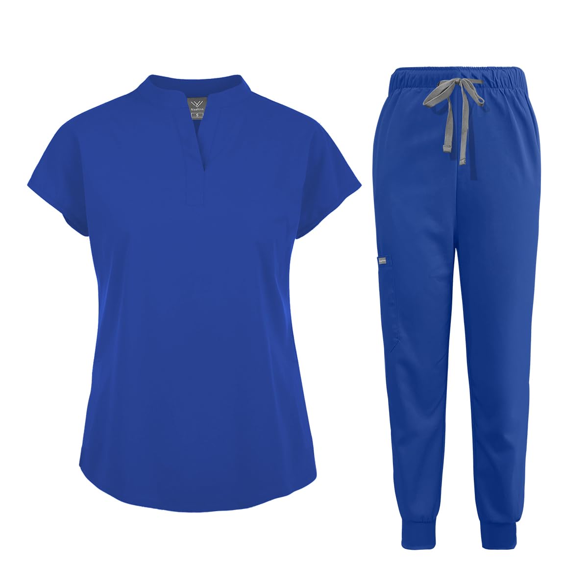 niaahinn Scrubs Set for Women Nurse Uniform Jogger Suit Stretch Top & Pants with Multi Pocket for Nurse Esthetician Workwear