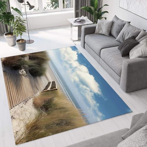 Tapis antidérapant lavable en machine imprimé bord de mer - 2