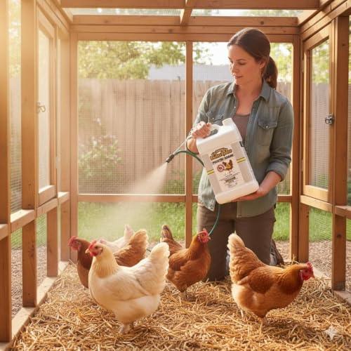 Image of Poultry Guard - Natural Chicken Mite & Lice Treatment - Organic Poultry Parasite Spray & Chicken Coop Cleaner - Safe, Non-Toxic Bug Control for Hens, Coops & Commercial Poultry Farms (5 Gallon)