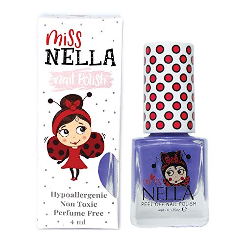 Miss Nella SWEET LAVENDER- Violet Vernis à ongles spécial avec des paillettes pour enfants, formule Peel-off, à base d'eau et sans odeur