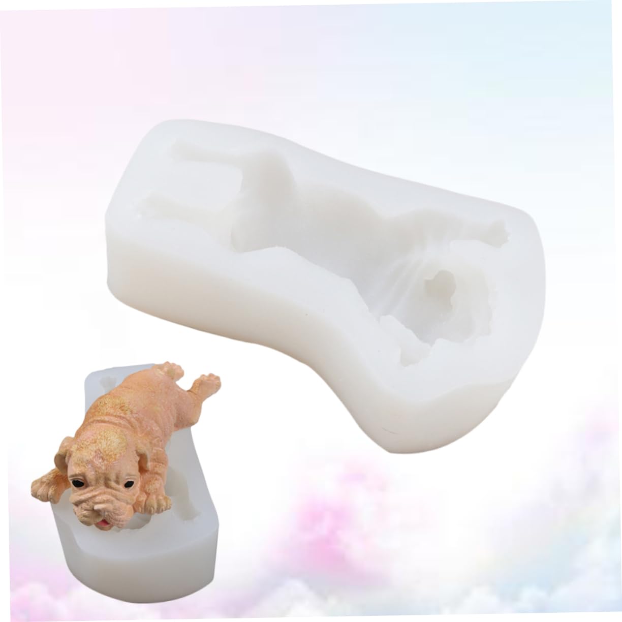 LABRIMP Moule Silicone Forme de Shar Pei Anglais pour Gâteau Outil de Décoration de Gâteau Fondant Transparent