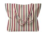 lavendel Bolso Tote de algodón orgánico con bolsillo - Crimson Stripe