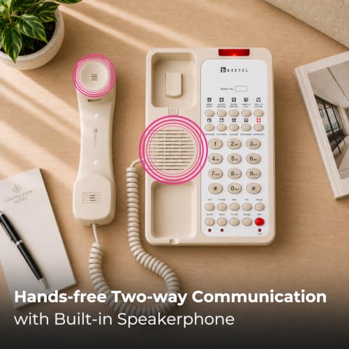 Image of Beetel H95 Hotel Landline Phone,Two way Speaker phone,In use,Ringer & Hold LED,10 Programmable Guest Keys and Flash timing,SOS Function,Hearing Aid Function,Desktop /Wall Mountable,8 Speed Dial (IVORY)