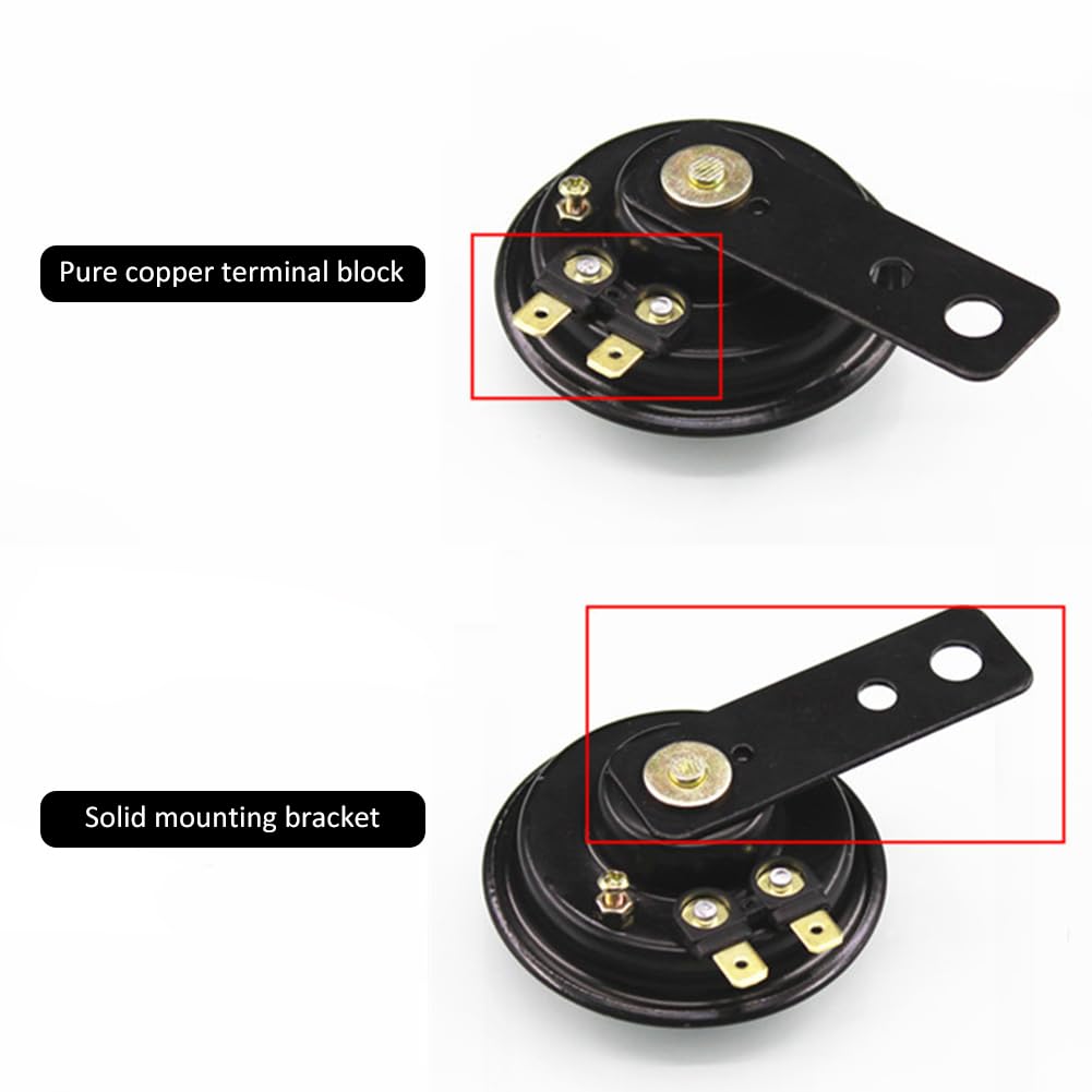 Clacson Moto 12V Potente, Tromba per Auto e Triciclo, 1 Pezzo Nero