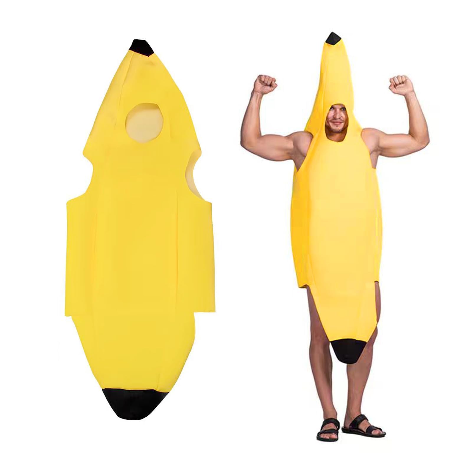 JBLJDWD Banana Costume, Adult Halloween Costumes, One Size Fits Most, Lightweight and Comfortable Banana Costume Adult
