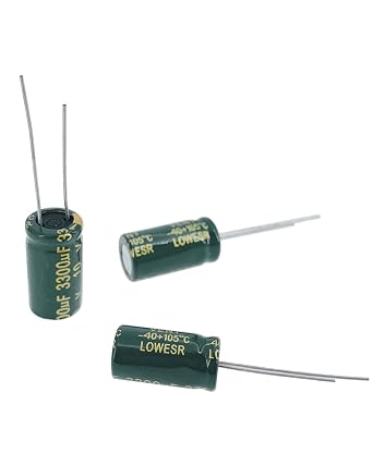 10pcs 10V 3300UF Capacitor 10X20mm(0.39x0.79in) High Frequency Aluminum Electrolytic Capacitors