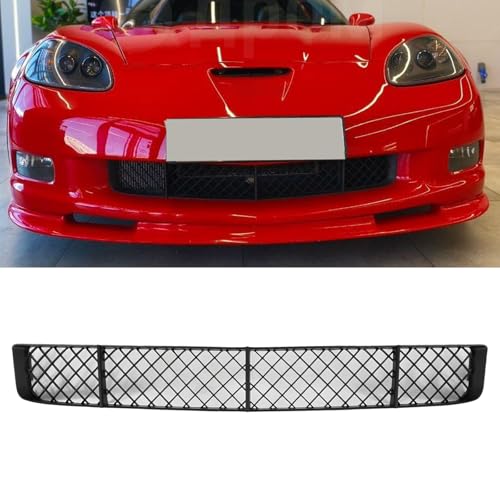Scuhala Replacement Front Lower Bumper Mesh Grille for Chevy Corvette C6 Z06 ZR1 2005-2013 OE Front Lower Grill ABS Plastic (Matte Black)