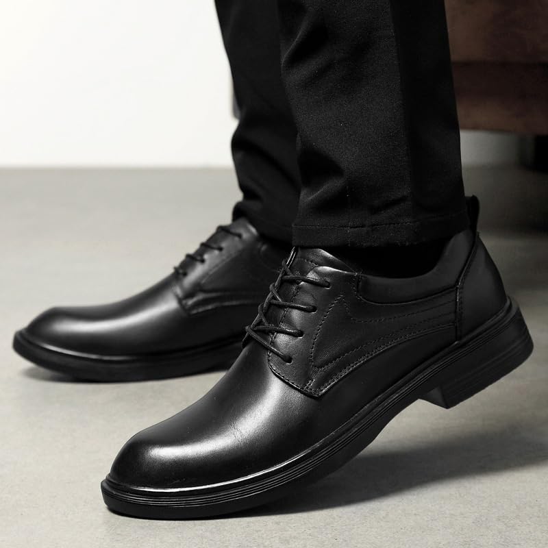 Men's Classic Oxford Dress Shoes Black Formal Lace-Up Tuxedo Pointed-Toe Wedding Business Comfortable Shoes3