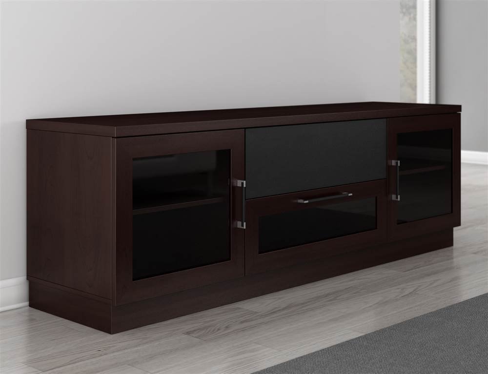 Furnitech70" Contemporary TV Stand Media Console for Flat Screen and Audio Video Installations in a Wenge Finish