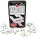 SKKSTATIONERY 28 Pcs Double 6 Color Dot Dominoes Game, White Domino in Tin Box.