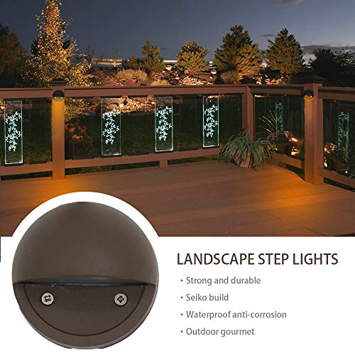 Lumina Low Voltage Landscape Lighting Cast-Aluminum Outdoor Deck And Step Light Warm White 2W G4 Led Bulb Included Garden Yard Decoration Lights For Stair Pathway Walkway -Bronze Dsl0103-Bzled2 (2Pk) #TOP5