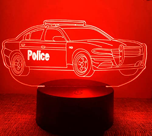 Lámpara 3D de mesa policía ilusión con 16 colores miniatura 4
