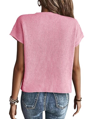 Image of KIRUNDO Summer Fall Short Sleeve Sweater for Women 2026 Casual Sweater Vest Cotton Knit Pullover Tank Tops Fashion Clothing