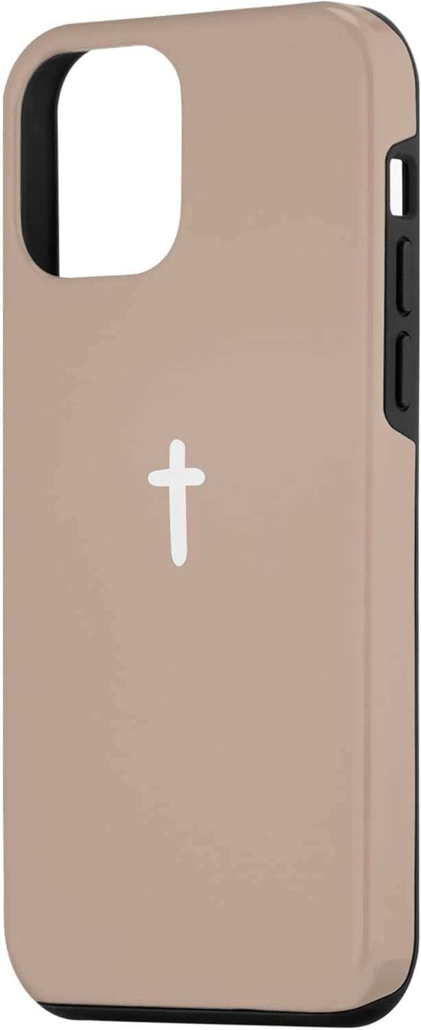 iPhone 12 mini Simple Cross Christian Earthy Boho Minimalist Beige Neutral Case