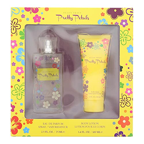ELLEN TRACY PRETTY PETALS, EAU DE PARFUM SPRAY 2.5 OZ & BODY LOTION 3.4 OZ