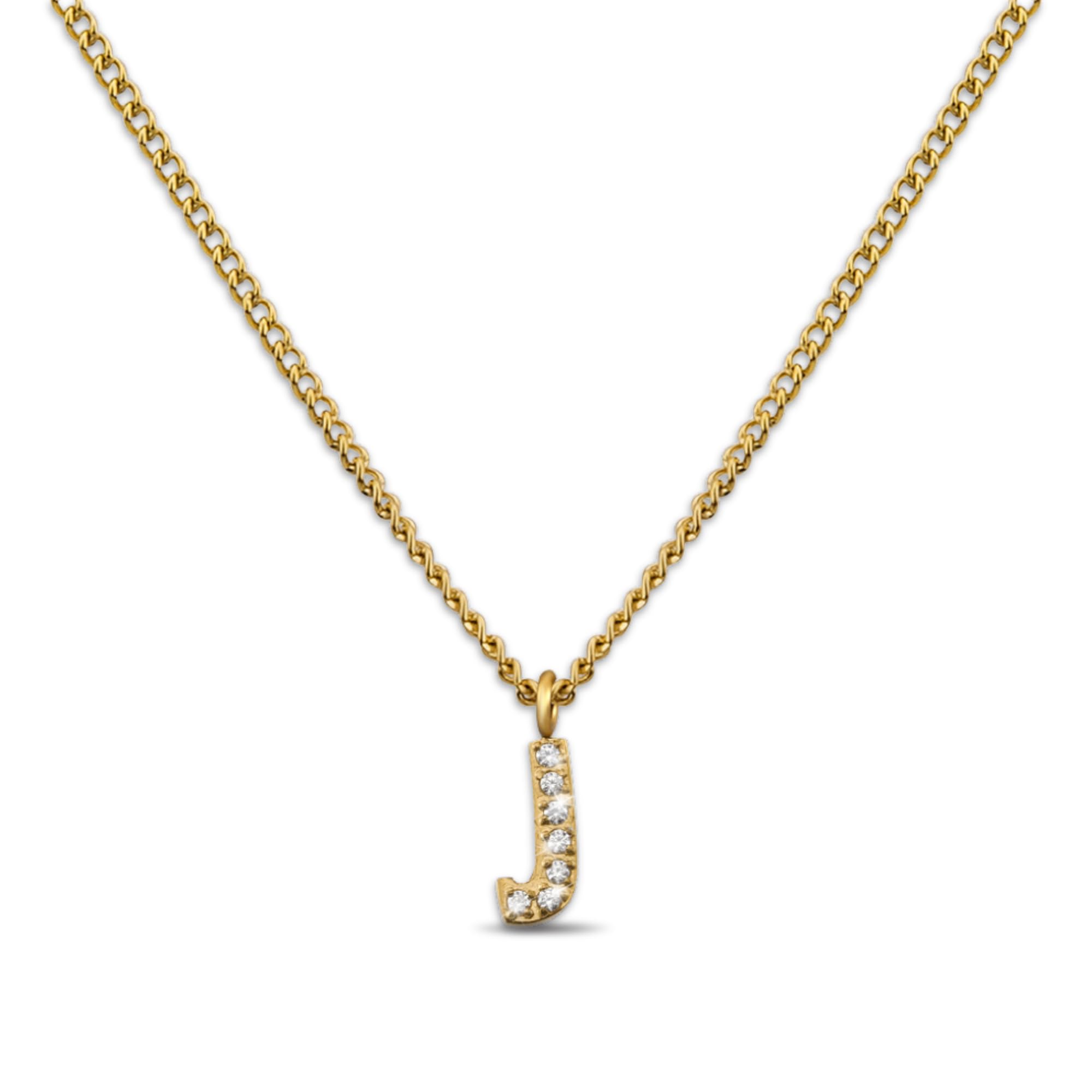 GD GOOD.designs Kette Buchstabe Gold für Damen | 18K vergoldete Halskette mit Zirkonia Initialien | Goldene 316L Edelstahl Buchstabenkette