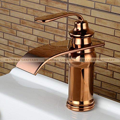 Robinet de lavabo cascade en laiton massif avec mitigeur pour évier carré