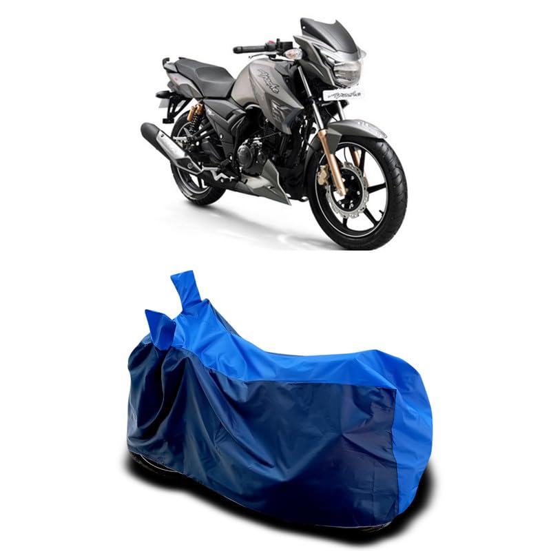 Image of DUFFEL-Two Wheeler Bike Body Cover Compatible for Tvs Apache 180 Heat Protectio /UV-Rays /Birds Dropping /DustProof /Waterproof All Variants [Nevay Blue]