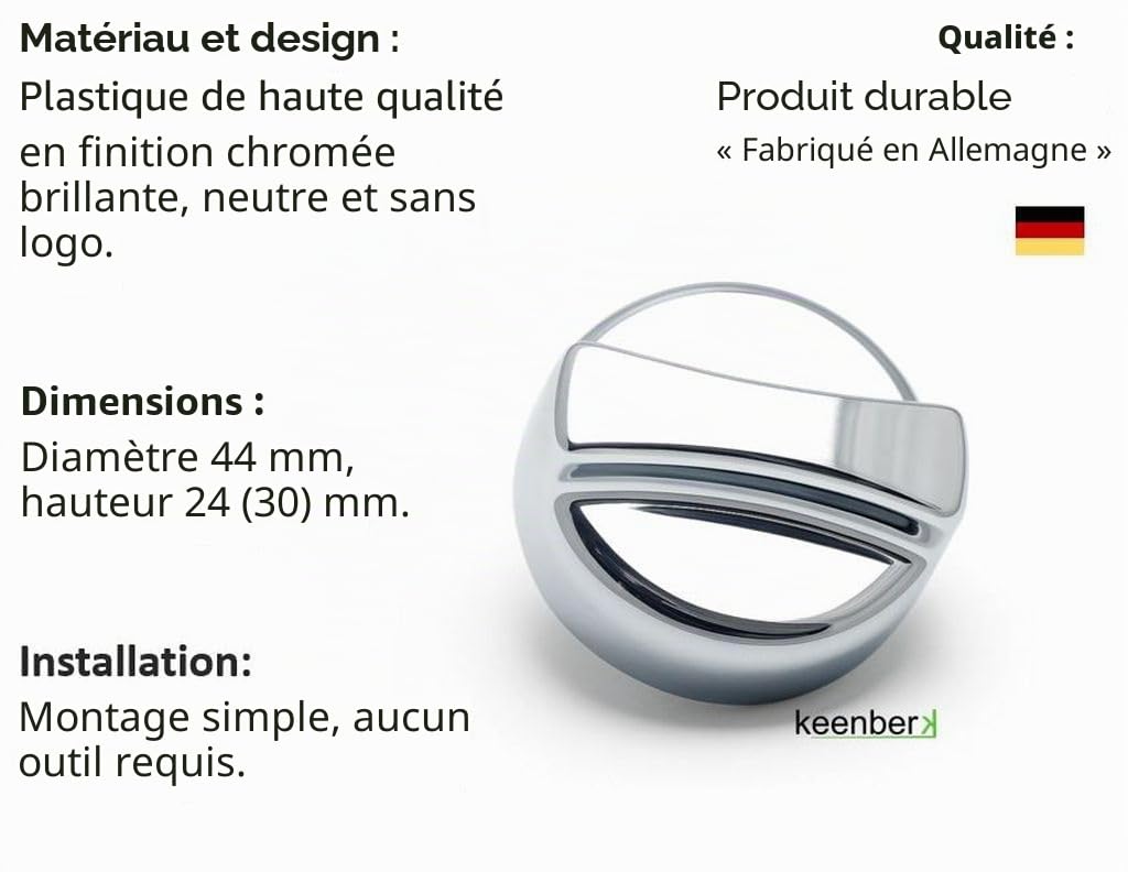 Set excentrique pour éviers de cuisine : embout pivotant Exenter et bouton pivotant – Pièces de rechange premium fabriquées en Allemagne