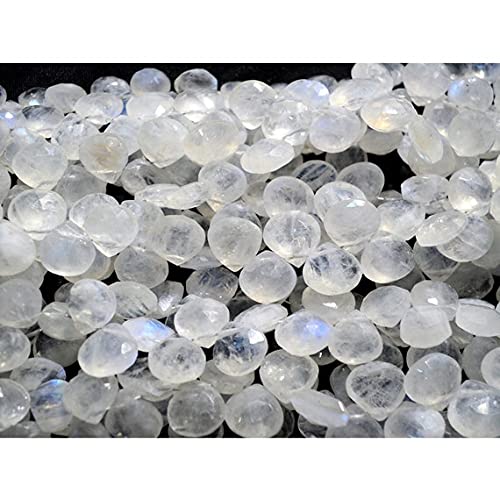 Pierre de lune arc-en-ciel briolette cœur facetté LKBEADS fil de perles naturelles 8mm