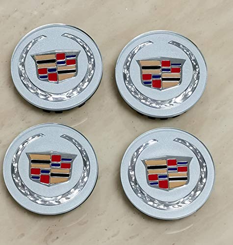 4Pieces Set for Cadillac Wheel Center Hub Caps Emblem Silver 67mm  2.64  Rim Center Hubs for Cadillac ATS CTS DTS SRX STS 2.6  Wheels 9597375 (Silver with Wheat Ear)