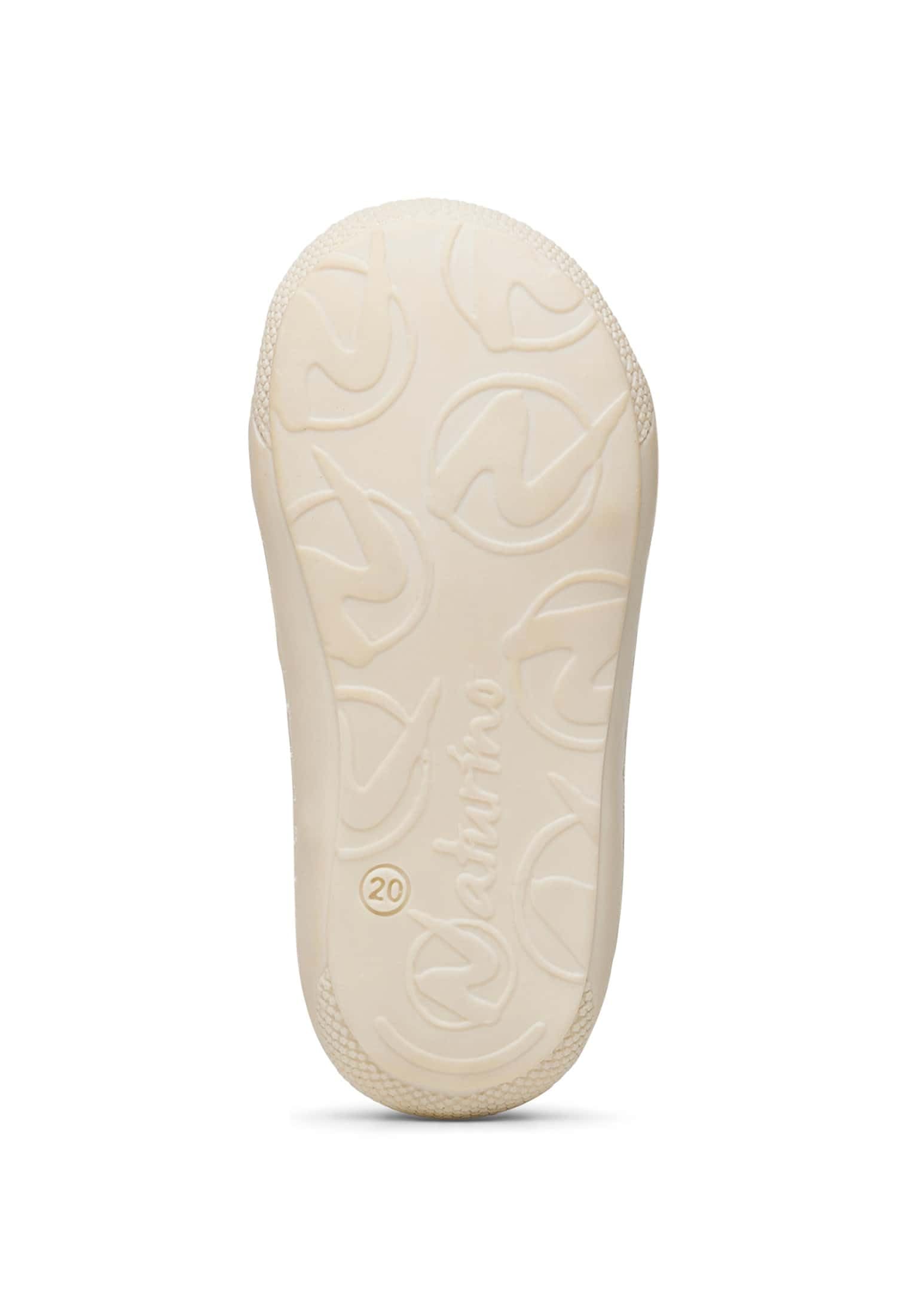 Naturino Cocoon VL-Scarpine Primi Passi in Pelle con Stampa Cuori-Bianco