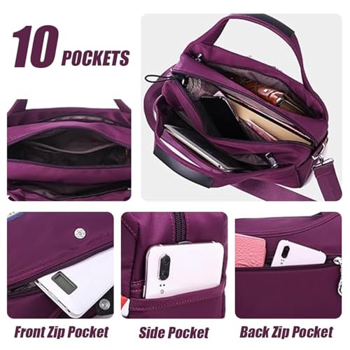 Soft Side Lightweight Underseat Tote Bag, Blaciokamith Multi-pocket Waterproof Anti Theft Handbag Crossbody3