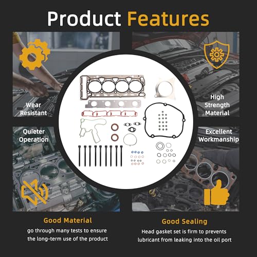 JAVOUKA Head Gasket Set with Bolts, 2.0L, for Audi A4, Q5, A6, A3, A5, TT Quattro, for Volkswagen Tiguan CC Eos GTI Beetle Passat, 2008-2013, 2.0L DOHC Turbocharged, HS26455PT ES72310(64pcs) by JAVOUKA - Image 6