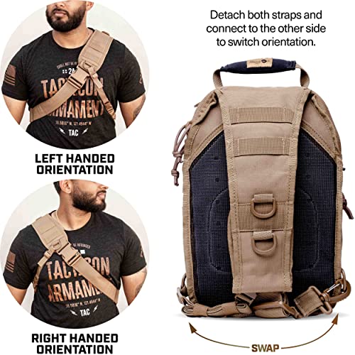Tacticon BattlePack Lite | Tactical Everyday Sling Pack | Combat Veteran Owned Company | EDC Backpack Bag | 7L Bug Out Bags