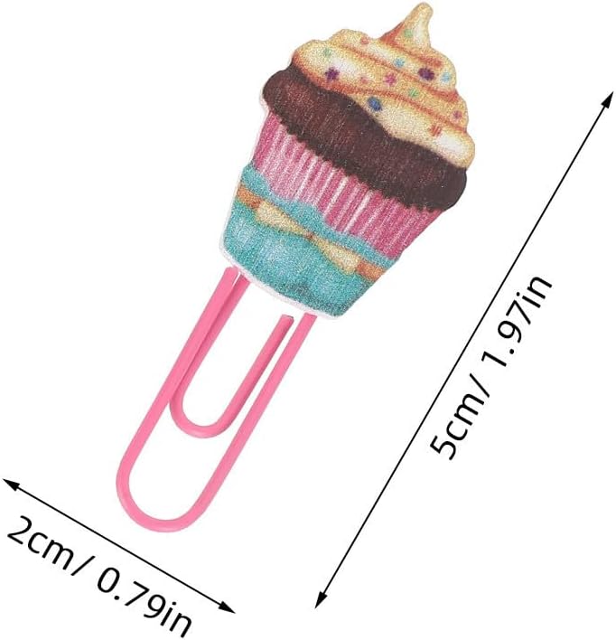 Metal Paper Clips for Bookmarking 100pcs Ice Cream Shaped image 2