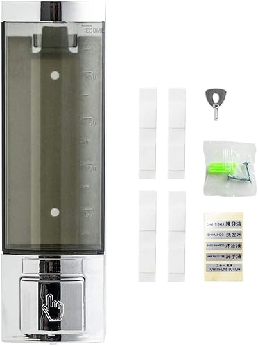 Miniatura 6 de Dispensadores de jabón de plástico ABS de 8.5 fl oz, sin taladros, con adhesivo o montaje en pared con tornillos, dispensador de ducha de mano