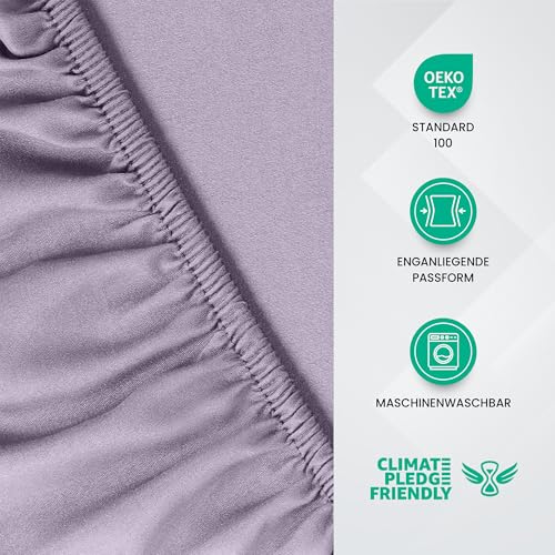Utopia Bedding - Spannbettlaken 160x200cm - Lavendel – Ansicht 3