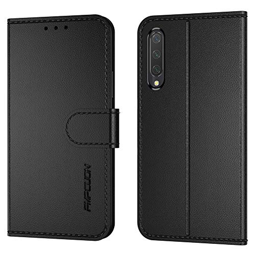 FMPC Funda para Xiaomi Mi 9 SE, [Cuaderno] Funda Movil Xiaomi Mi 9 SE, Funda Cartera Cover Protectora con Ranura Libro Carcasa Magnético Funda Cuero PU, Negro