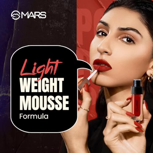 Image of Liquid Lipstick, Red, Matte Finish, Hydrating, Transfer-Proof, Smudge-Proof, Upto 12Hr Stay, Lightweight Mousse Formula, Doe Foot Applicator (LL20) (Secrecy - 10)