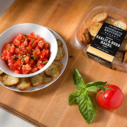 Everything & Garlic Bagel Chip Sampler, Schwartz Brothers Twice Baked, Fresh, Organic, Kosher, Artisanal, Vegan. Perfect for parties and picnics. (4 pack / 8 oz containers) - image 8