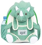 Naturally KIDS Small Dinosaur Backpack - Dinosaur Toys for Kids 3-5 - Toddler Backpack for Girl w St