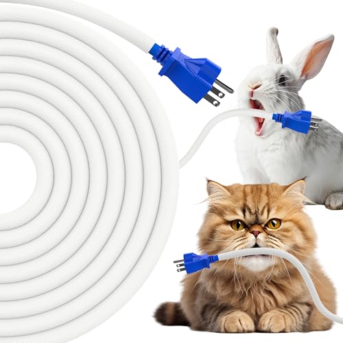 REFLYING 7,6 Meter-8mm Selbstwickelnde Kabelhülle, Kann 1 Draht verstecken, Kabelschutz für Hund Katze, Verhindern, DASS Haustiere an Kabeln Kauen, Dehnbare geflochtene Kabelhülle, Weiß