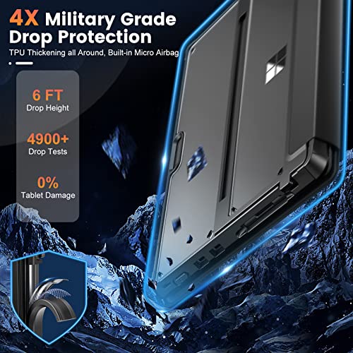 Infiland Microsoft Surface Pro 8 Case And Cover, [Military-Grade Drop Protection] [High Clearity Case + Leather Cover] Designed For Surface Pro 8 13" 2021 Tablet, Work With Type Cover Keyboard, Black #TOP2