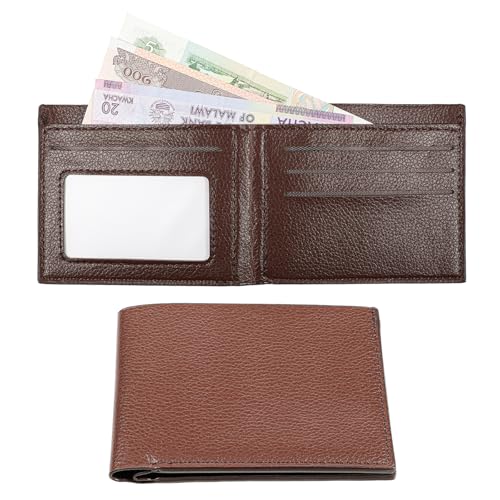 12 Pieces Wallet for Men, Bifold Wallets Bulk for DIY Engraving, PU Blanks Wallet for Men Father's Day, Thank You, Employees Christmas Gifts, With Money Clip, Card Holder(6 Black & 6 Light Brown)3
