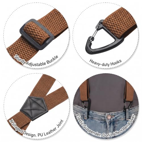 Image of SUNEZLGO Suspenders for Men Heavy Duty, X Back Hidden Suspender 1.5 inch Under Clothing, Adjustable Work Suspenders for Men Women