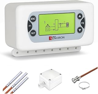 ENVIRON- CLIMA500 Witterungsgeführte Heizungssteuerung mit Fühlerset | Mischerregelung Heizkreis Steuerung Pumpe 3 Wege Mischer Regler | 15 Anlageschemata