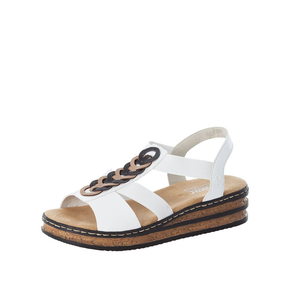 Rieker Damen Sandalen 629Y2-80 weiß Gr. 41