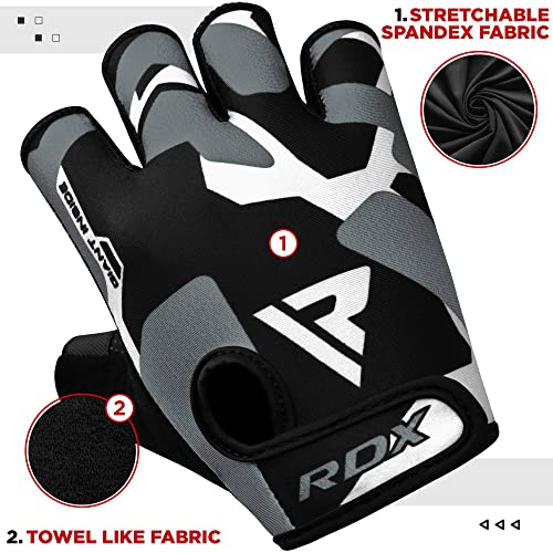 Rdx Weight Lifting Gloves Gym Fitness Workout, Anti Slip Padded Palm Protection Elasticated Strength Training Equipment Men Women Half Finger Exercise Bodybuilding Calisthenics Cycling Rowing Climbing #TOP6