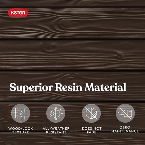 Keter 150 Gallon Resin Large Deck Box Organization and Storage Box for Patio, Outdoor Cushions, Garden Tools, Brown — view 10