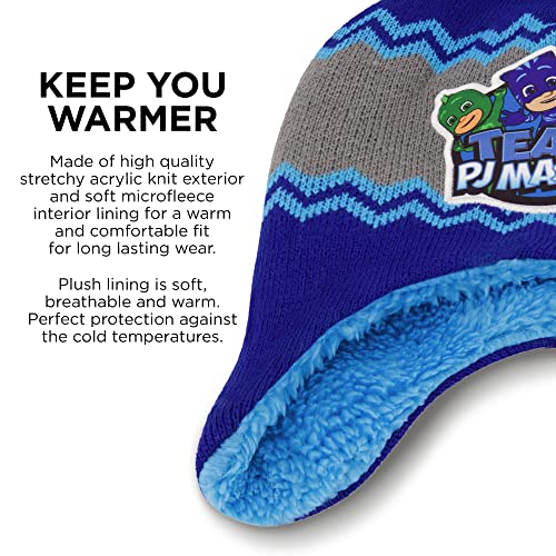 Pj Masks Boys Winter Accessory And Mittens Set Beanie Hat, Grey Blue, Ages 2-4 Ages Ages Ages Us #TOP3