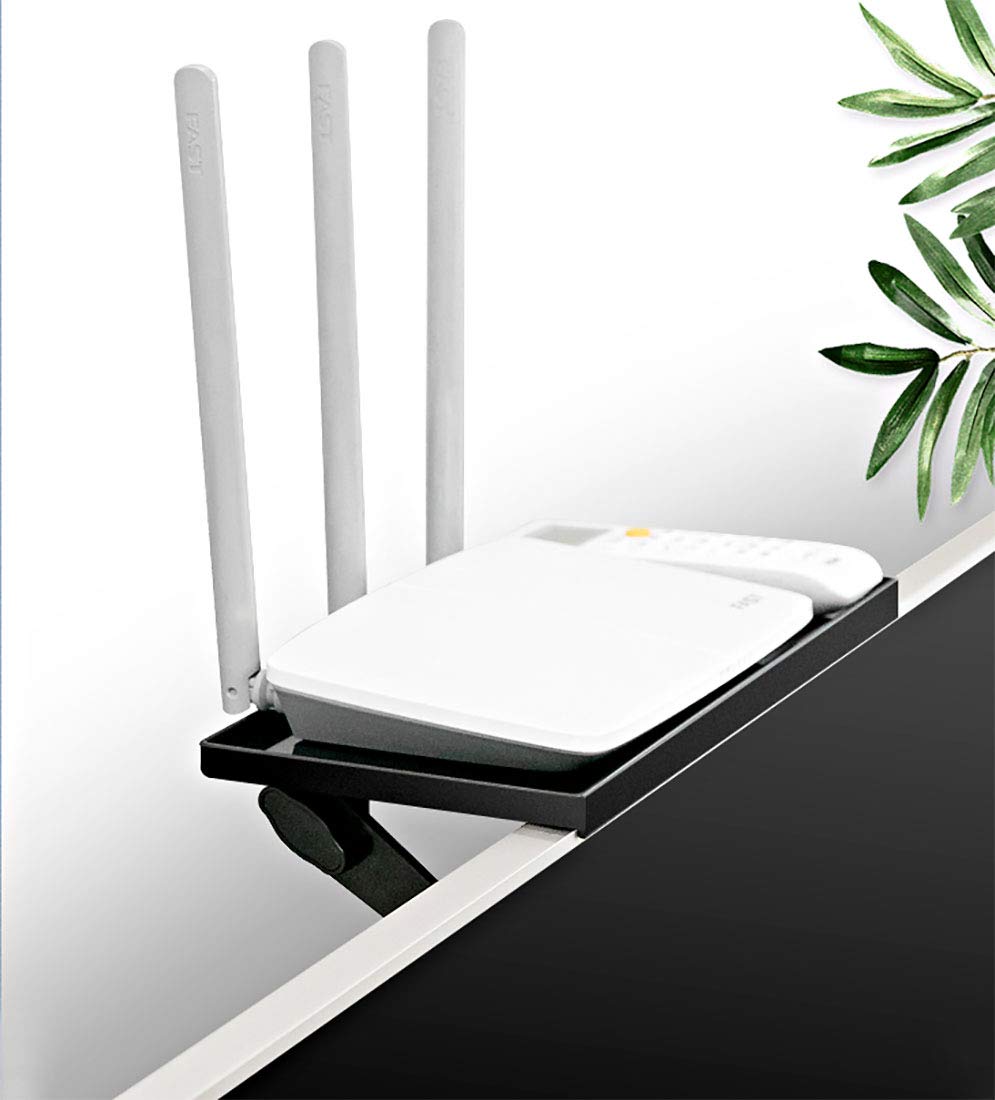 Mensola Superior TV, Mensola TV per Archiviazione, Supporto di Montaggio per TV Computer Cavo Box Altoparlanti Telecomando per Dispositivi Multimedia Streaming (nero)