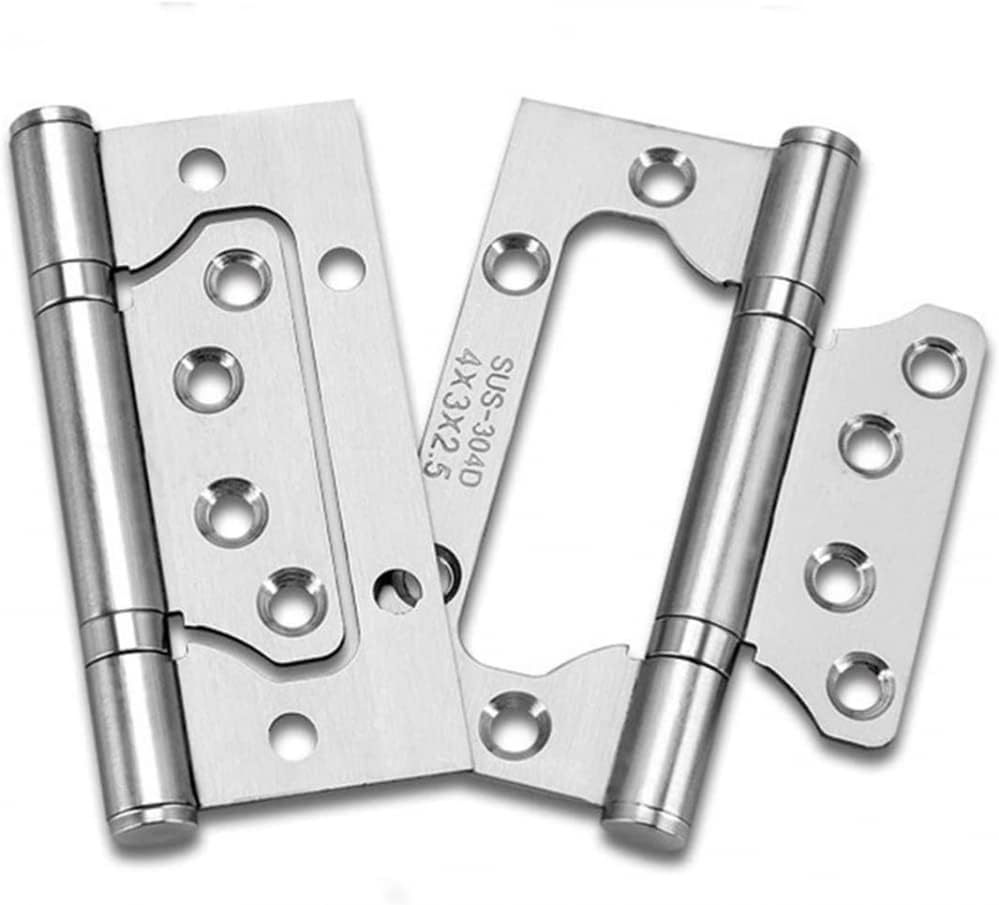 2 Pcs (1 Pair) New Furniture Accessories 4" 5-inch Free Slotted Door Hinge,Thickened Silent 304 Stainless Steel -L5 INCH T2.7MM